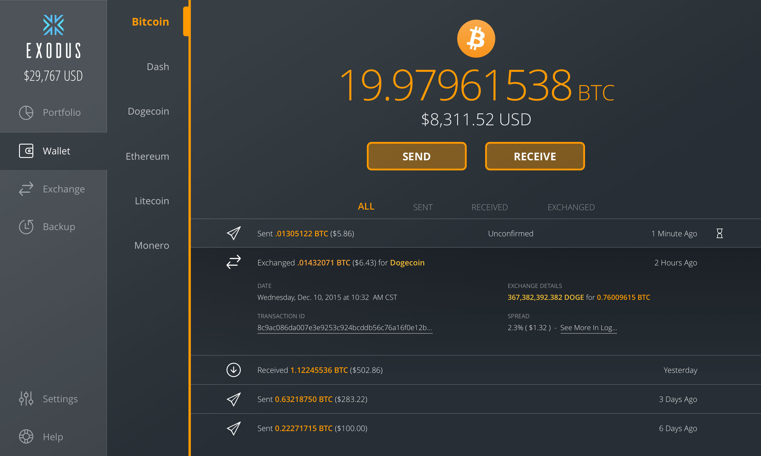 exodus wallet to paypal